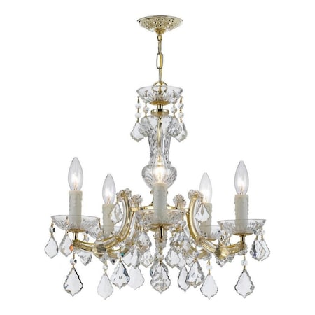Crystorama Five Light Gold Up Chandelier 4376-GD-CL-MWP